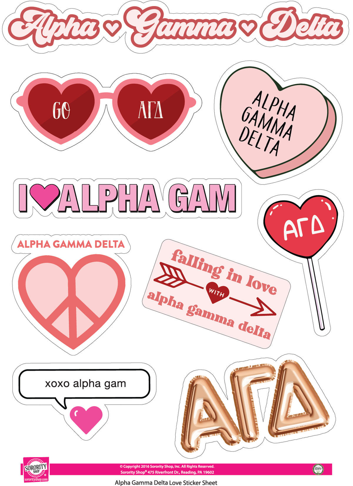 Sorority Shop - Sticker Sheet- Love Theme