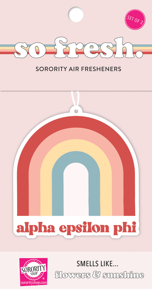 Alpha Epsilon Phi Rainbow Retro Air Freshener - Flowers & Sunshine Scent