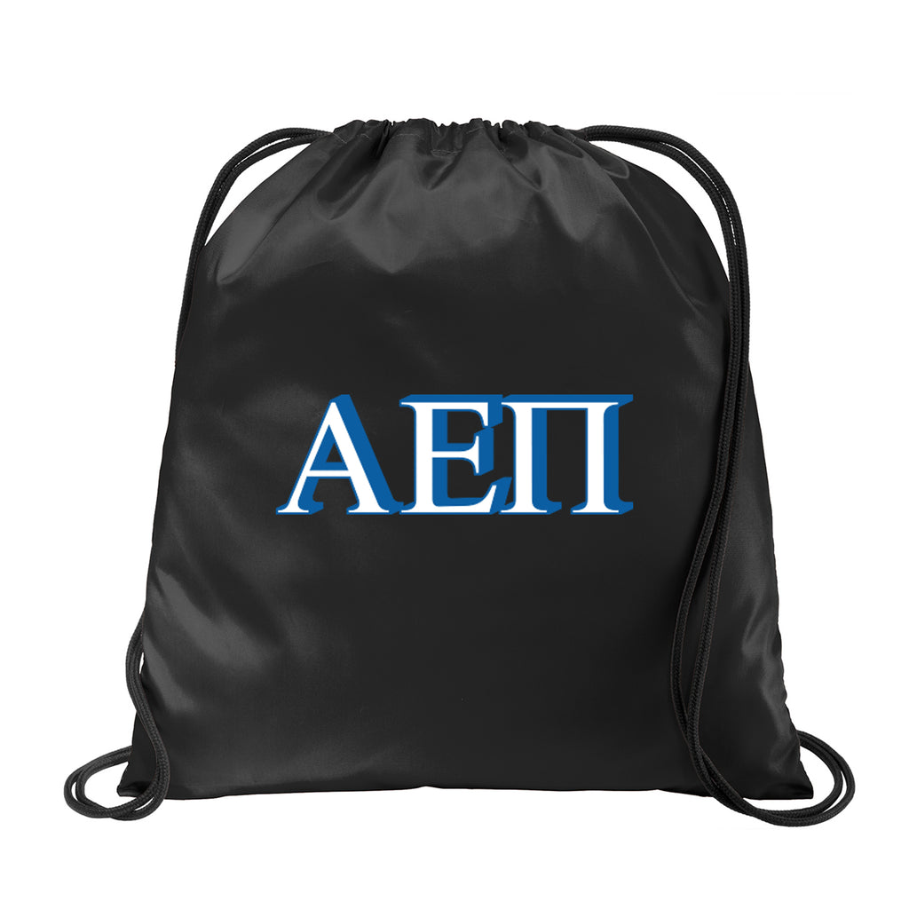 Alpha Epsilon Pi Fraternity Drawstring Backpack, Black