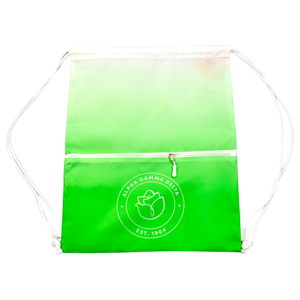 Alpha Gamma Delta Drawstring Backpack, Ombre Color Design