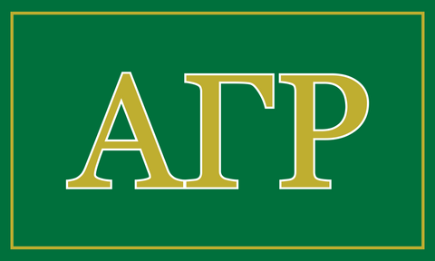 Alpha Gamma Rho Fraternity Greek Letters Flag, Two-Color Design