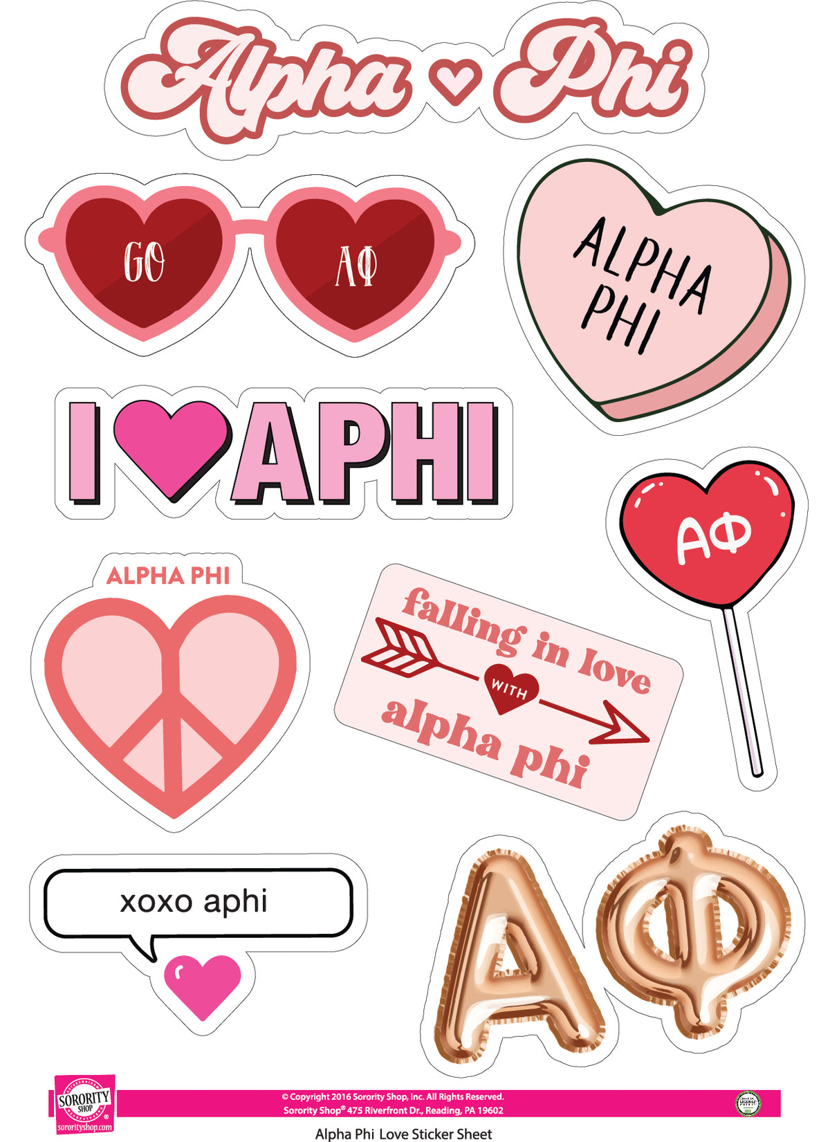 Sorority Shop - Sticker Sheet- Love Theme