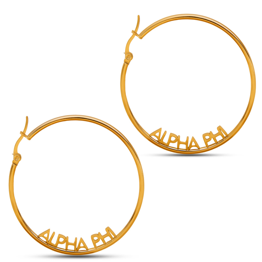 Alpha Phi Earrings - Hoop Design