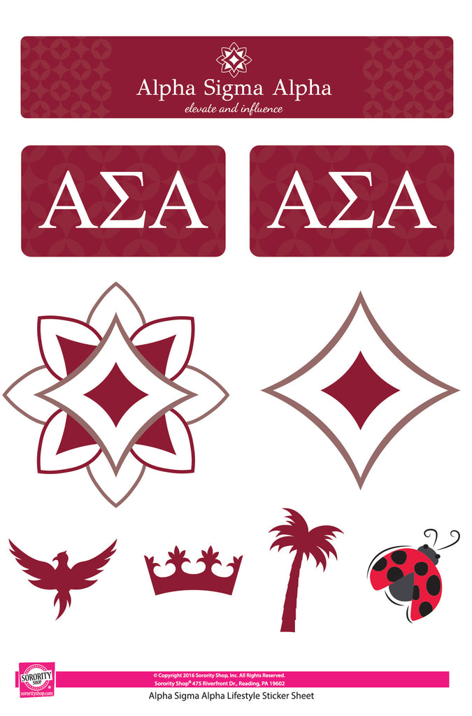 Alpha Sigma Alpha Stickers - Lifestyle Design