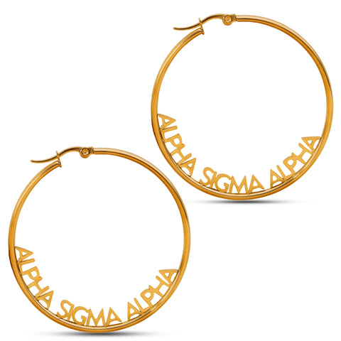 Alpha Sigma Alpha Earrings - Hoop Design