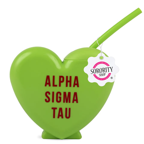 Alpha Sigma Tau Tumbler- Candy Heart Shaped