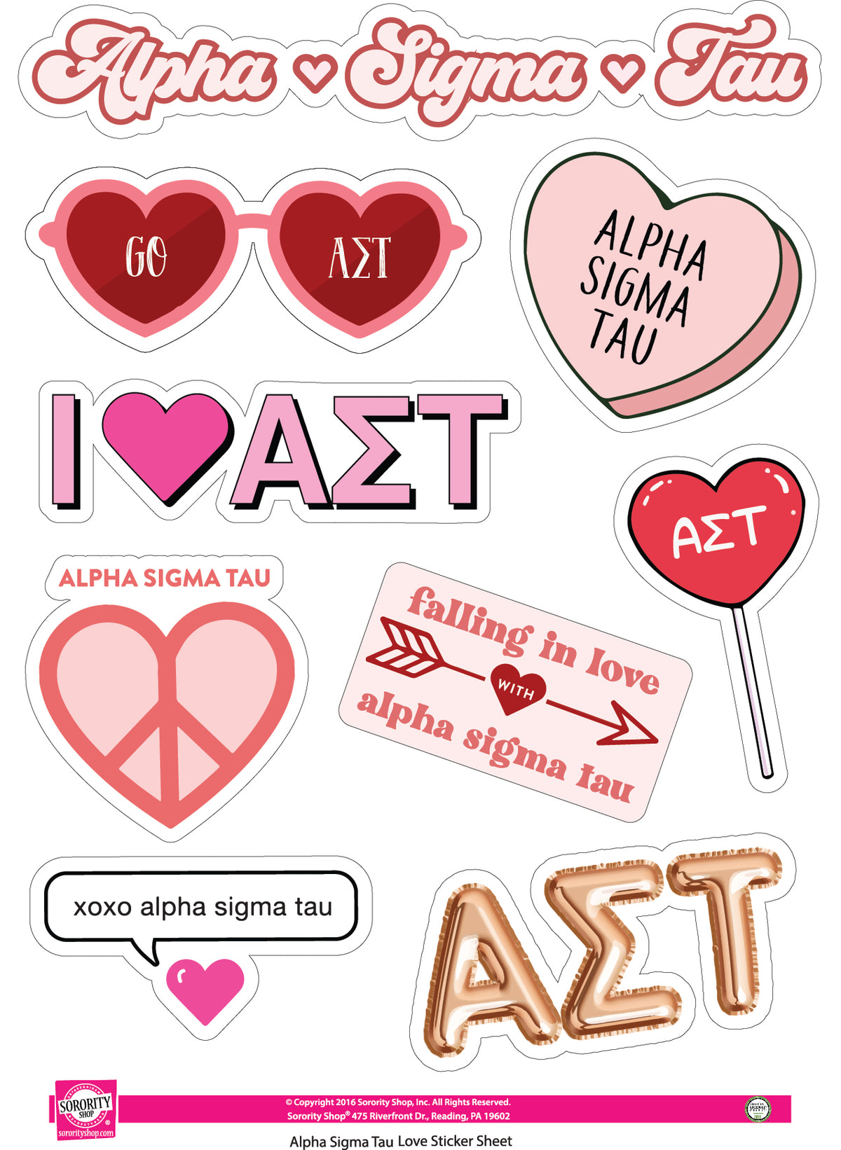 Sorority Shop - Sticker Sheet- Love Theme