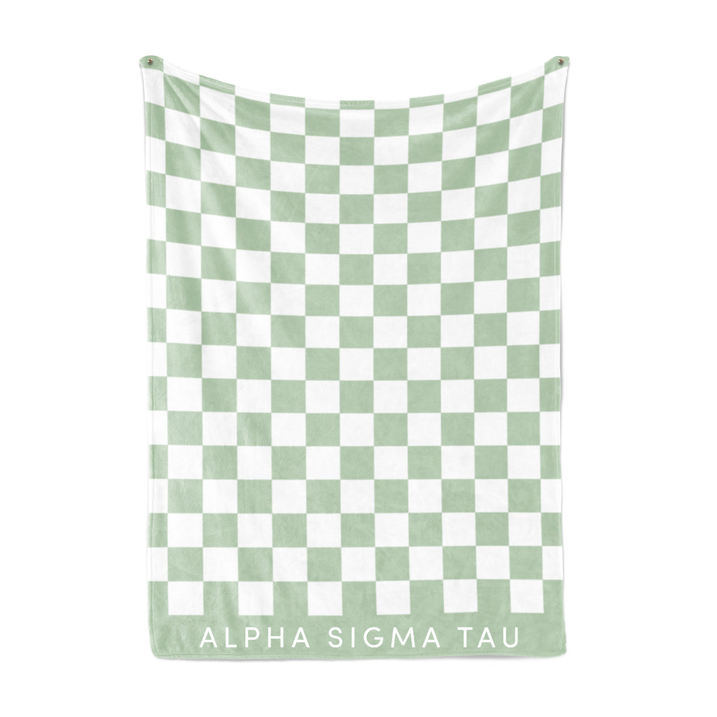 Alpha Sigma Tau Thick Blanket, Stylish Checkered Blanket 50 in X 62 in