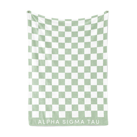 Alpha Sigma Tau Thick Blanket, Stylish Checkered Blanket 50 in X 62 in