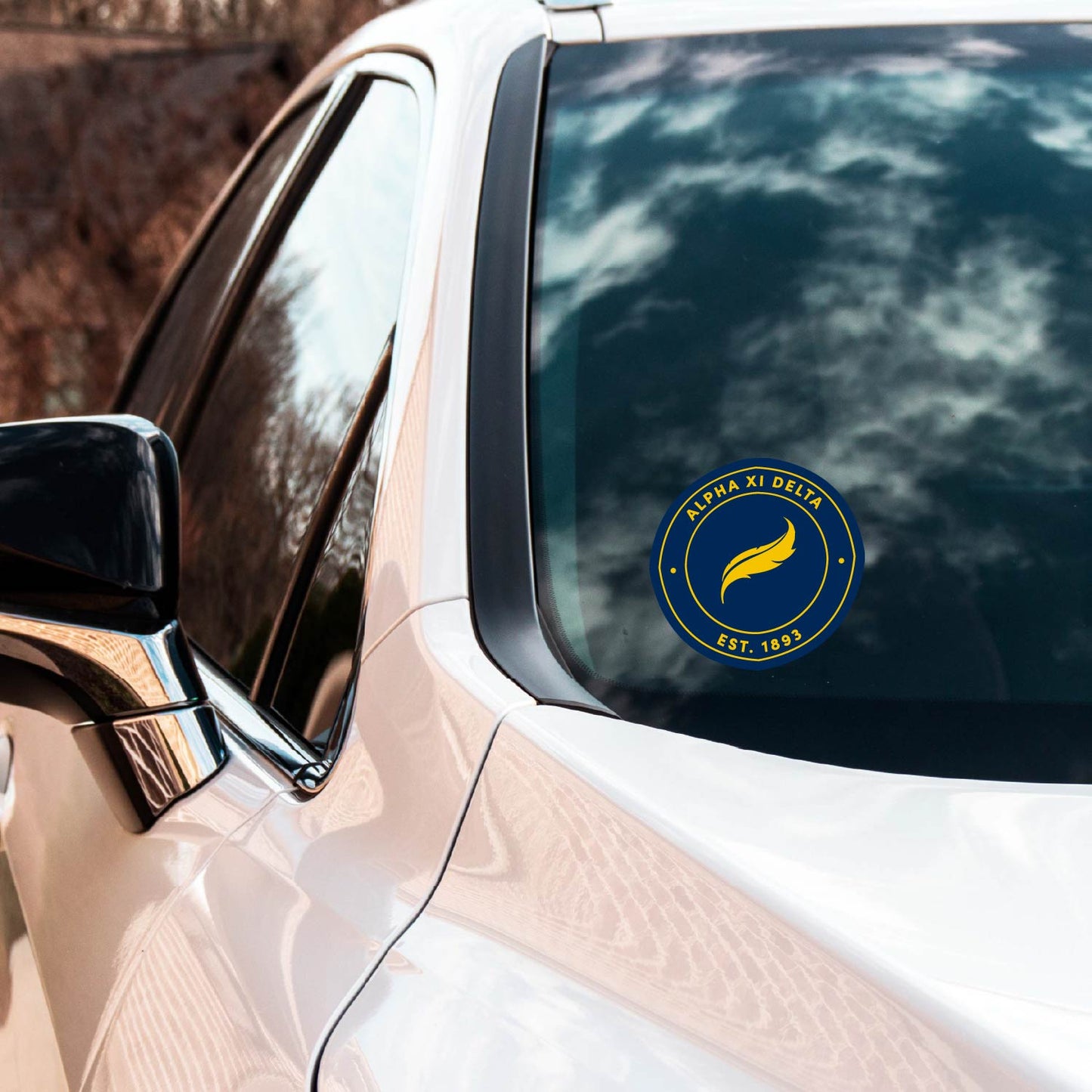 Alpha Xi Delta Sorority Car Decal Sticker- Full Color Circle Logo