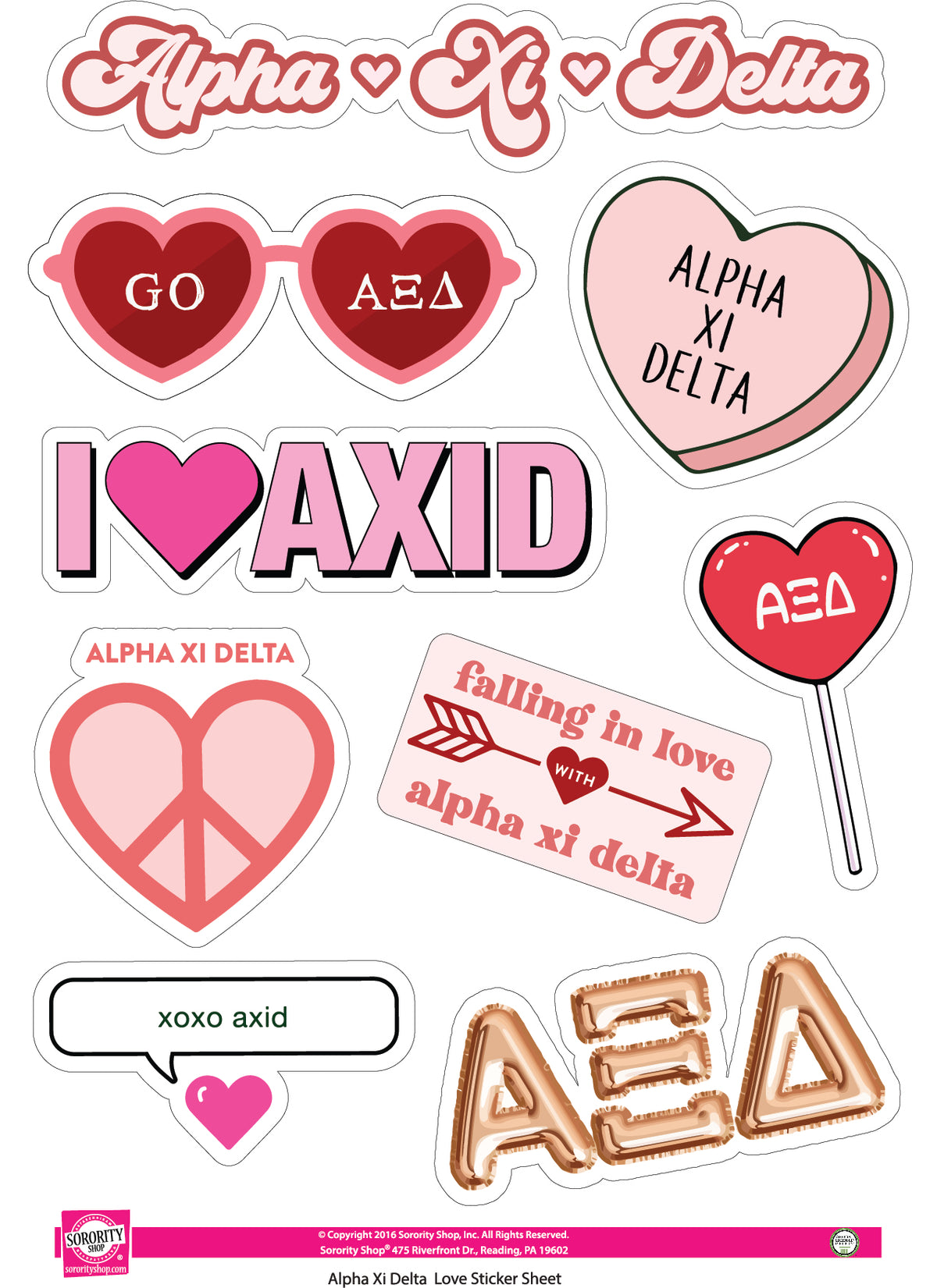 Sorority Shop - Sticker Sheet- Love Theme