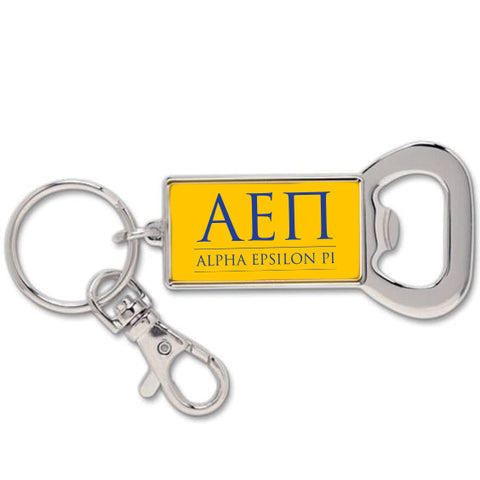 Alpha Epsilon Pi Fraternity Keychain with Flat Bottle Opener