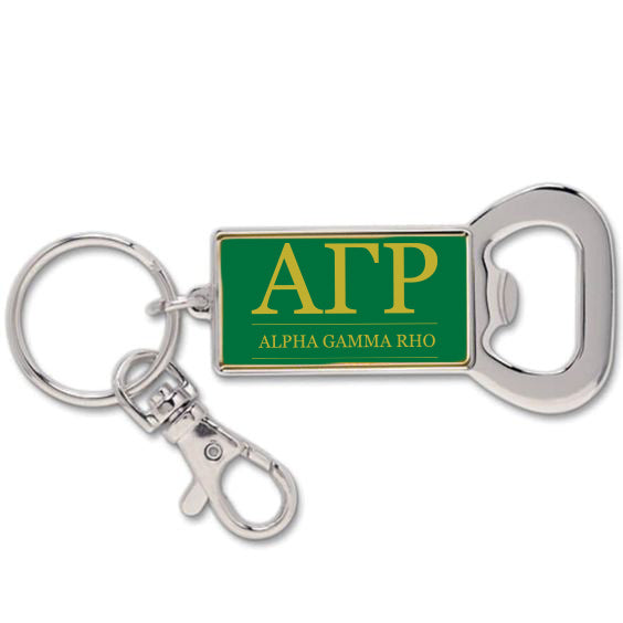 Alpha Gamma Rho Fraternity Keychain with Flat Bottle Opener