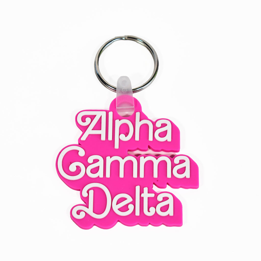 Alpha Gamma Delta Keychain- Retro Dolly Sorority Name Design