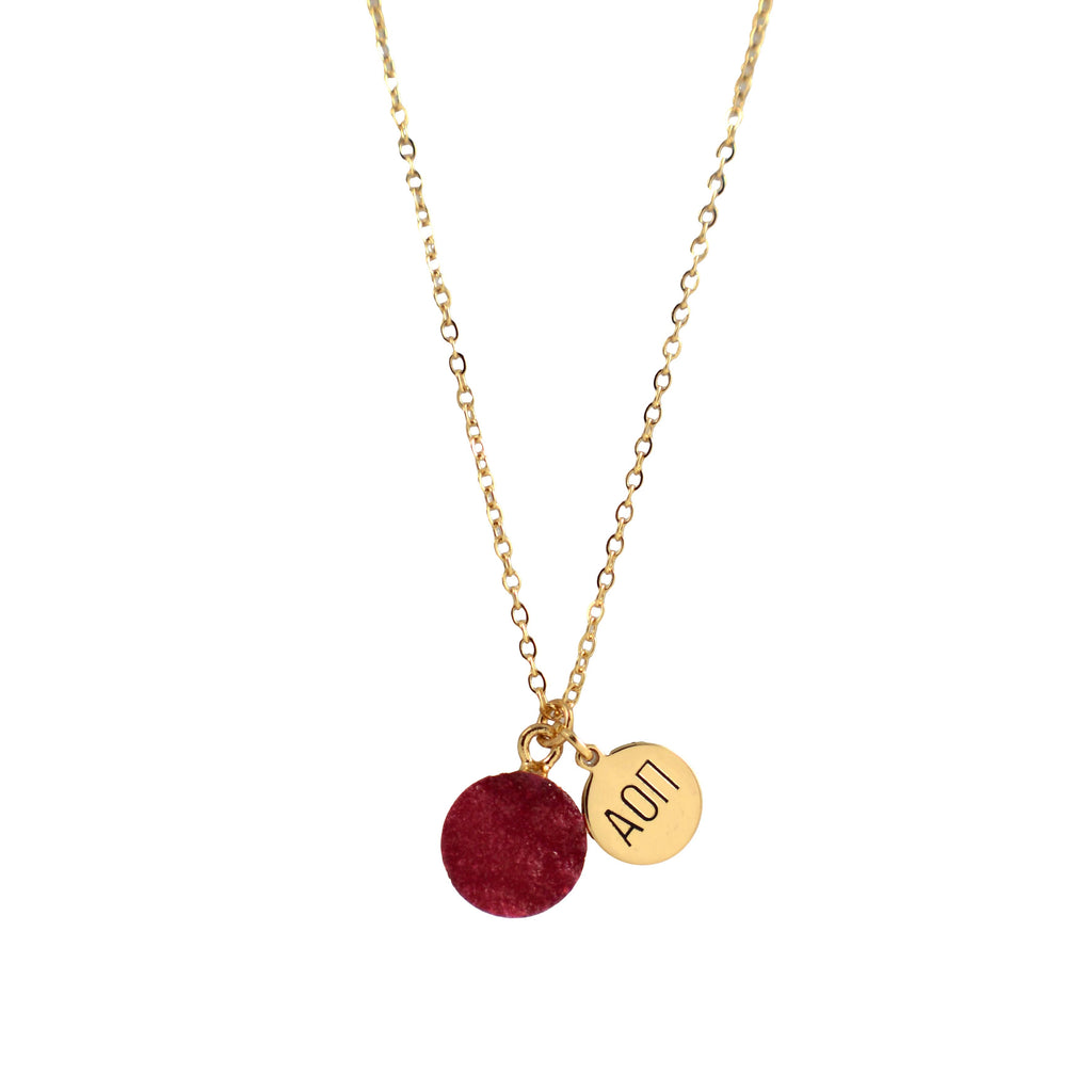 Alpha Omicron Pi Sisterhood Druzy Necklace