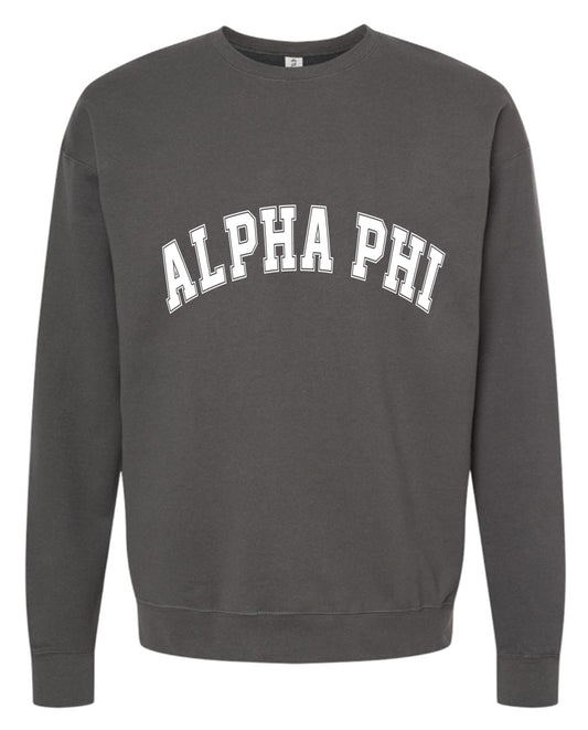 Alpha Phi Sweatshirt- Crewneck Varsity Letters Design