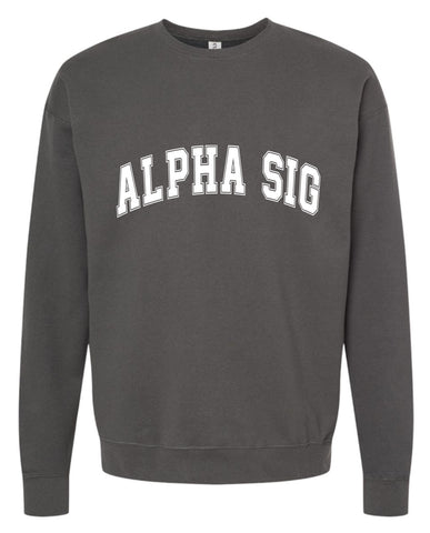 Alpha Sigma Alpha Sweatshirt- Crewneck Varsity Letters Design