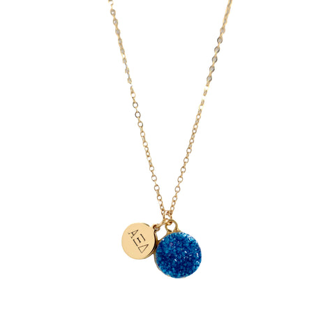 Alpha Xi Delta Sisterhood Druzy Necklace