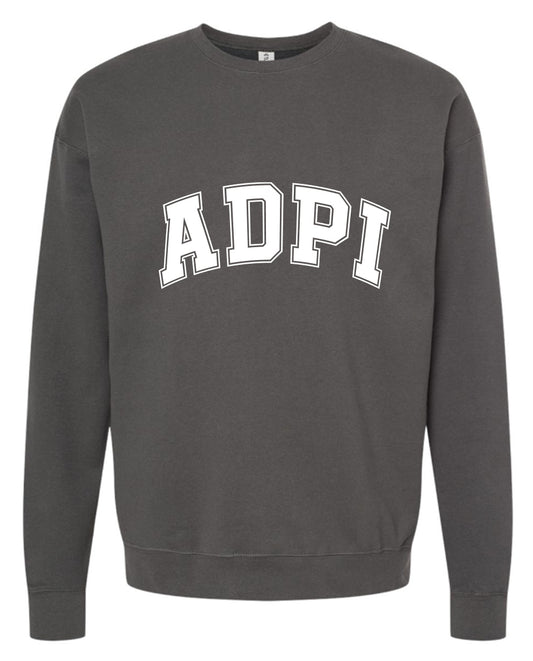 Alpha Delta Pi Sweatshirt- Crewneck Varsity Letters Design