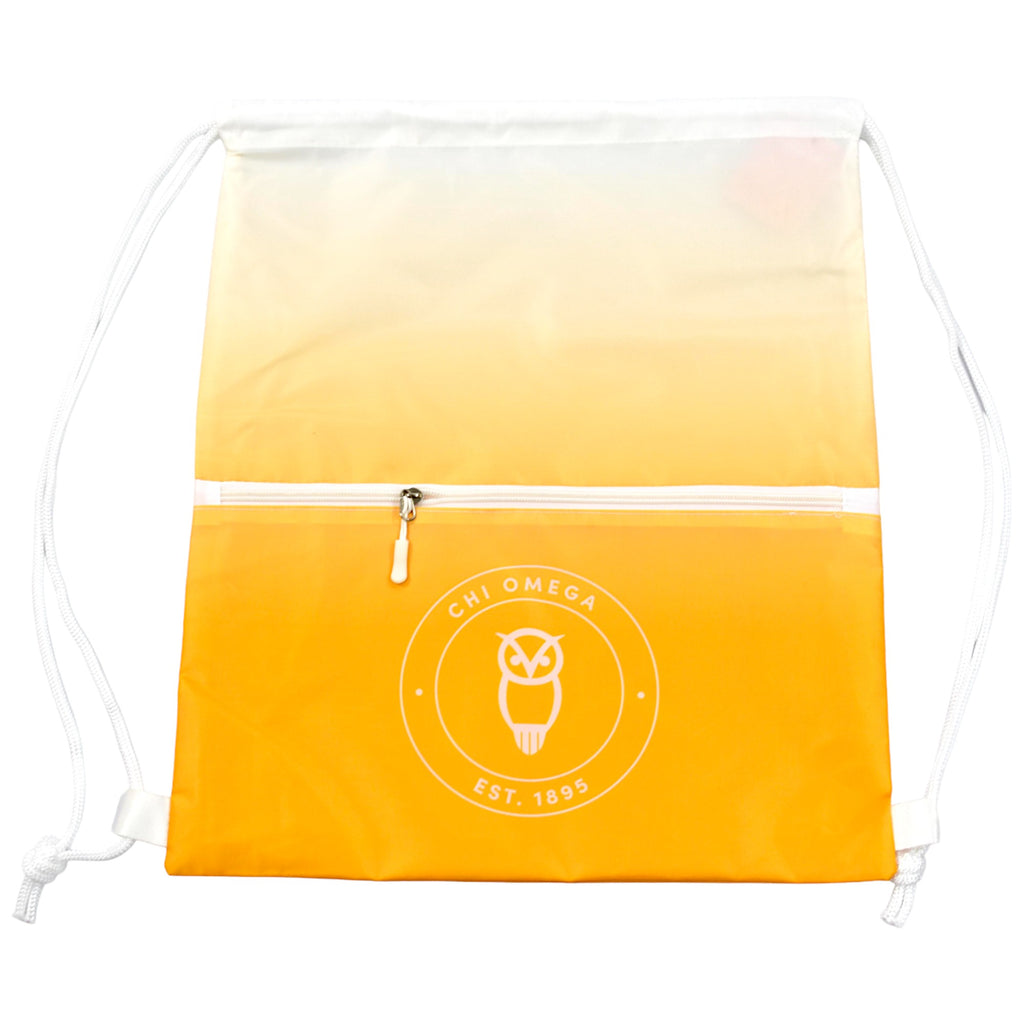Chi Omega Drawstring Backpack, Ombre Color Design