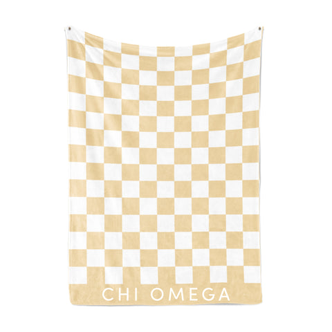 Chi Omega Thick Blanket, Stylish Checkered Blanket 50 in X 62 in