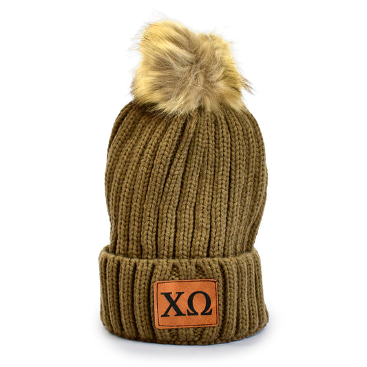 Chi Omega Pom Pom Beanie Hat