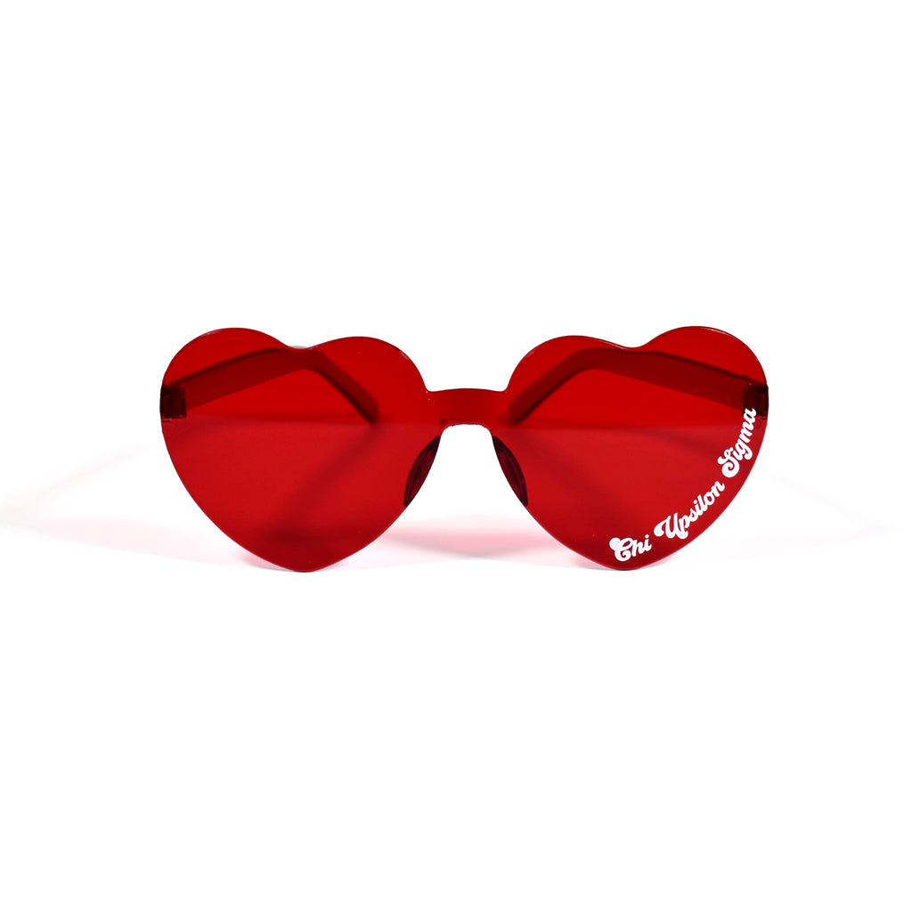 Chi Upsilon Sigma Sunglasses - Heart Shaped