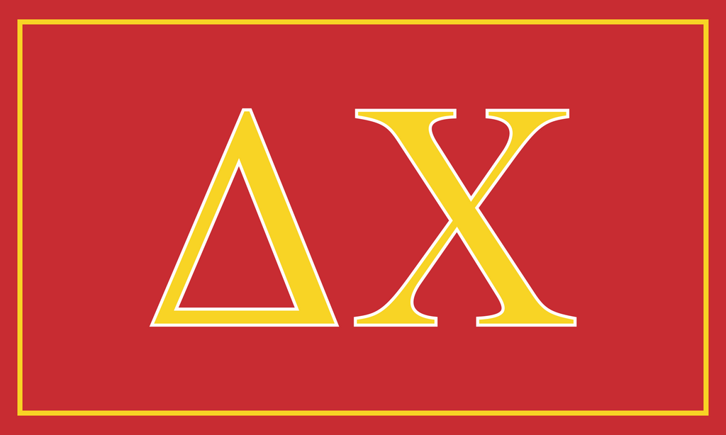 Delta Chi Fraternity Greek Letters Flag, Two-Color Design