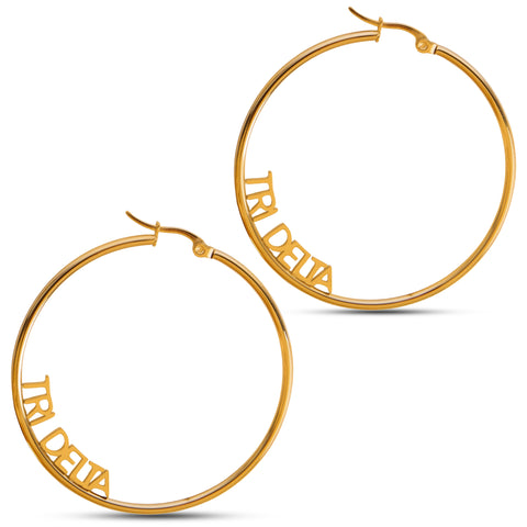 Tri Delta Earrings - Hoop Design