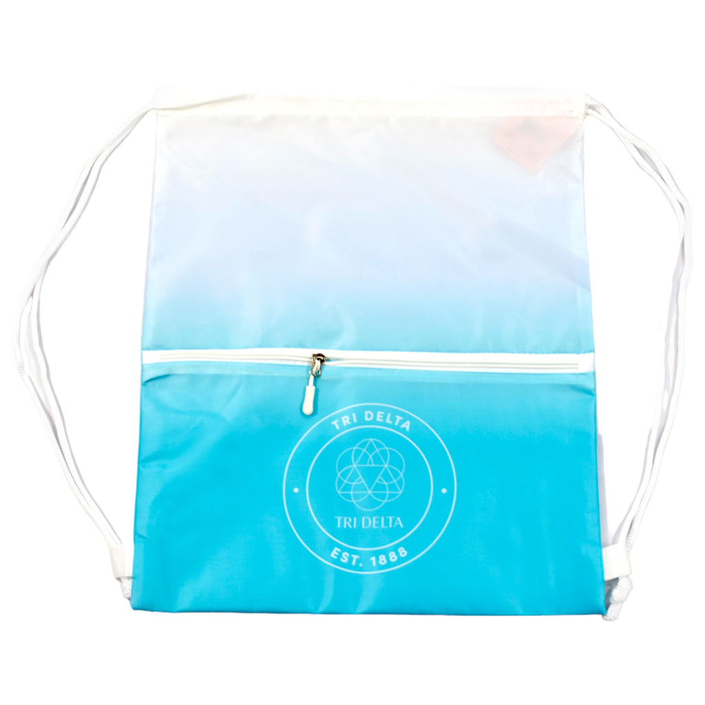 Tri Delta Drawstring Backpack, Ombre Color Design