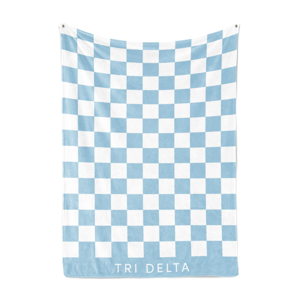 Tri Delta Thick Blanket, Stylish Checkered Blanket 50 in X 62 in