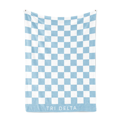 Tri Delta Thick Blanket, Stylish Checkered Blanket 50 in X 62 in