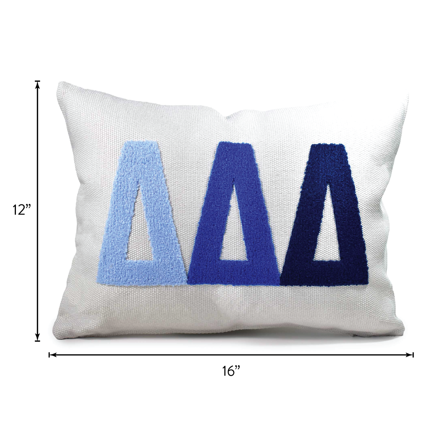 Delta Delta Delta Pillow – Embroidered Plush Greek Letters Design
