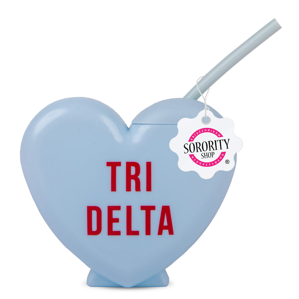 Tri Delta Tumbler- Candy Heart Shaped