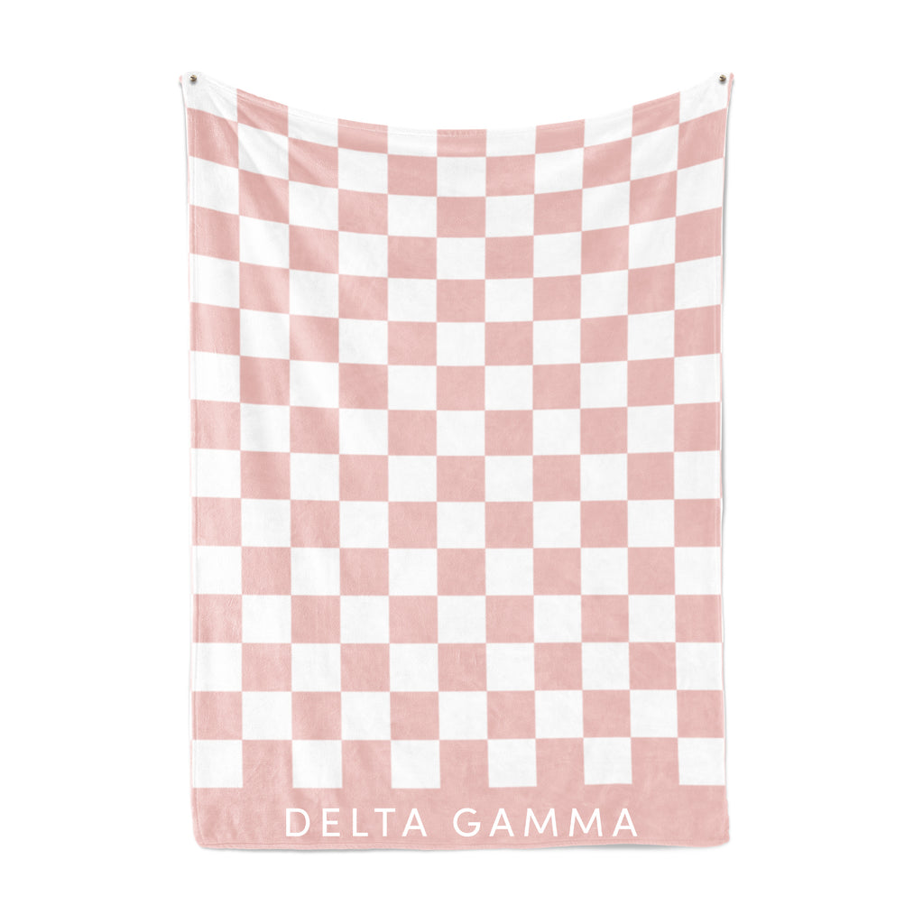 Delta Gamma Thick Blanket, Stylish Checkered Blanket 50 in X 62 in