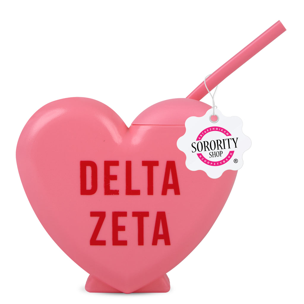 Delta Zeta Tumbler- Candy Heart Shaped