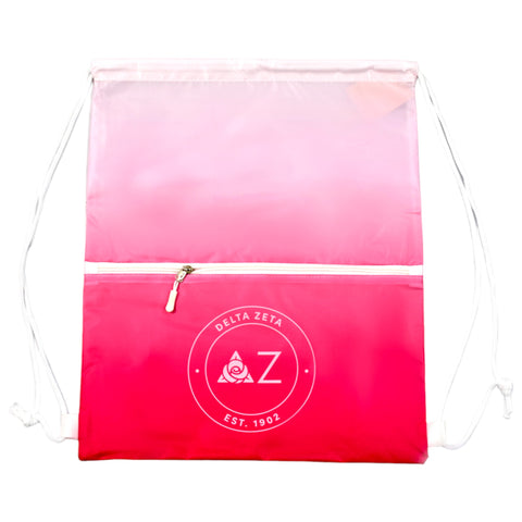 Delta Zeta Drawstring Backpack, Ombre Color Design