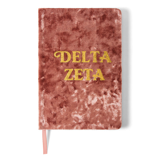 Delta Zeta Velvet Notebook with Gold Foil Imprint