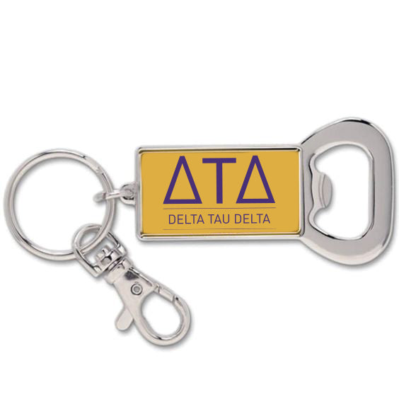 Delta Tau Delta Fraternity Keychain with Flat Bottle Opener