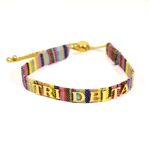 Delta Delta Delta Woven Bracelet, Multi-Color Design