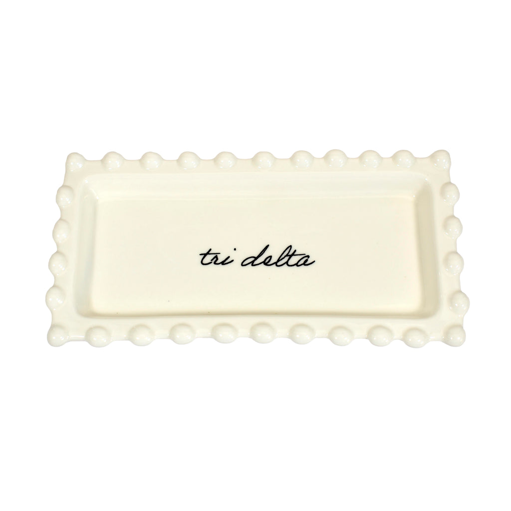 Delta Delta Delta Jewelry Dish - Rectangular Cursive Script Sorority Name