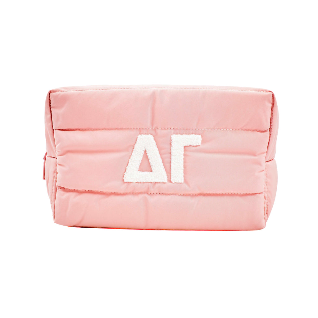 Delta Gamma Makeup Bag - Puffer Style with Sorority Letters