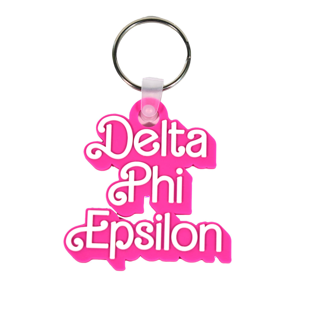 Delta Phi Epsilon Keychain- Retro Dolly Sorority Name Design