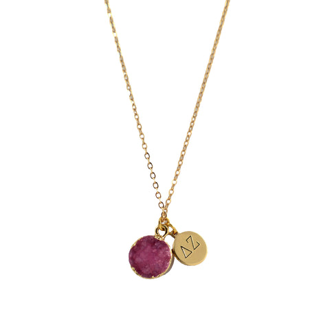 Delta Zeta Sisterhood Druzy Necklace