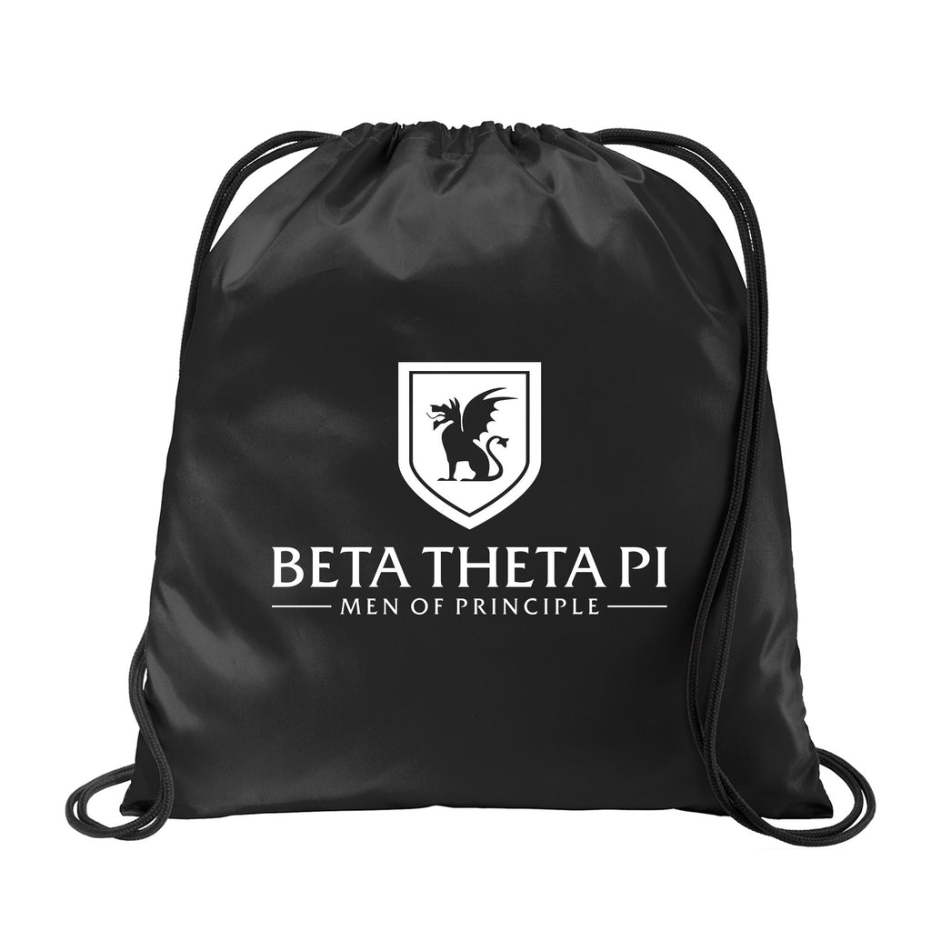 Beta Theta Pi Fraternity Drawstring Backpack, Black