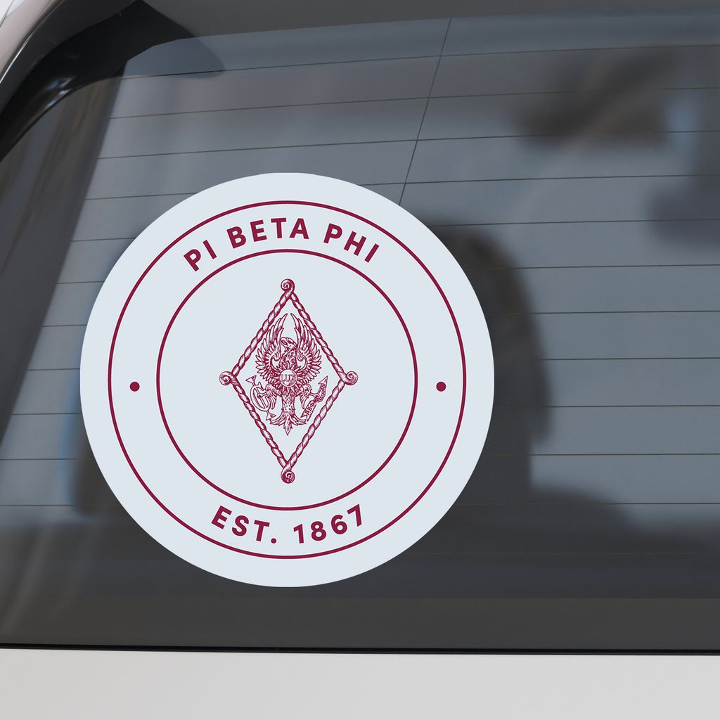 Pi Beta Phi Sorority Car Decal Sticker- Full Color Circle Logo
