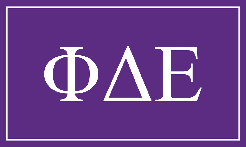 Phi Delta Epsilon Fraternity Greek Letters Flag, Two-Color Design