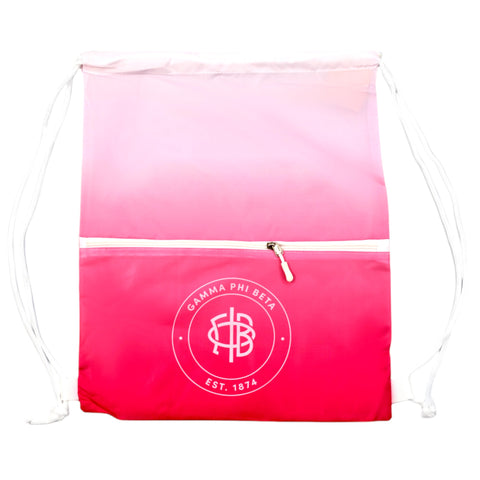 Gamma Phi Beta Drawstring Backpack, Ombre Color Design