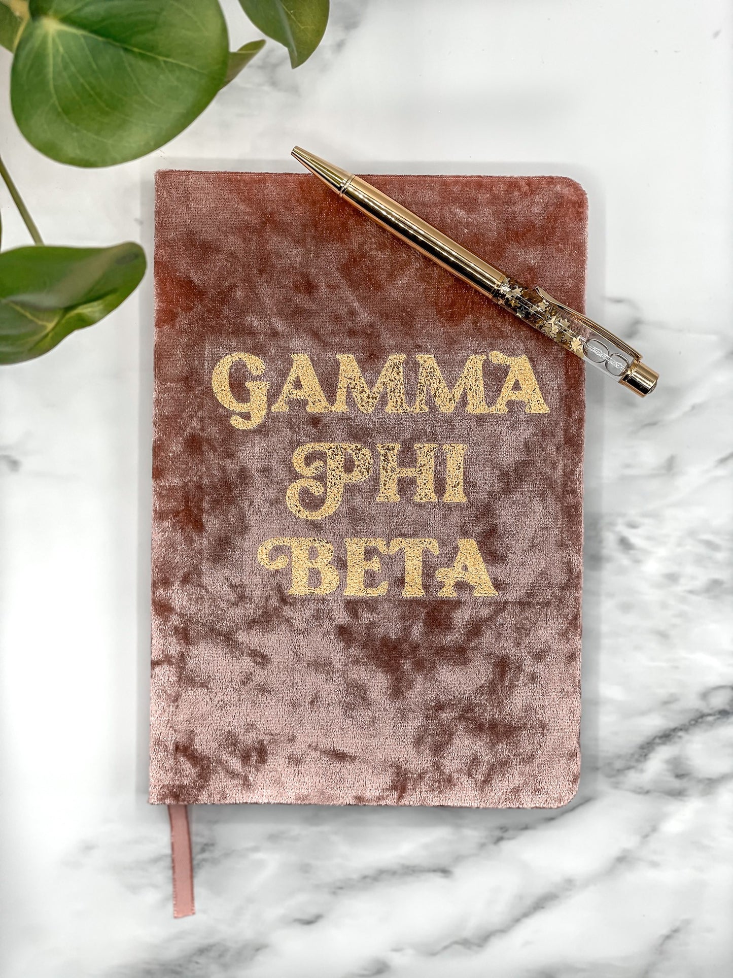 Gamma Phi Beta Velvet Notebook with Gold Foil Imprint