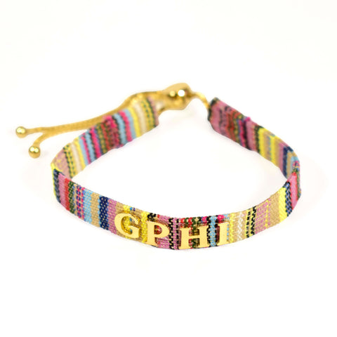 Gamma Phi Beta Woven Bracelet, Multi-Color Design